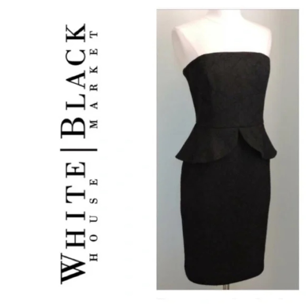 White House Black Market Peplum Cocktail Dress Size 4